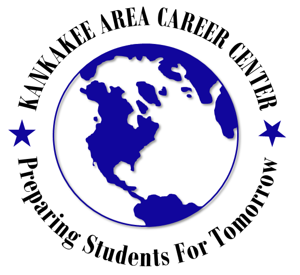 Kankakee Area Career Center Logo Globe with Preparing Students for Tomorrow Motto